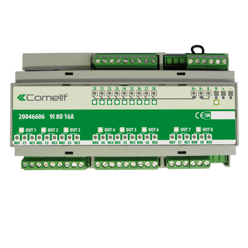 Module SimpleHome 9 entrées 8 sorties 16A Rail Din