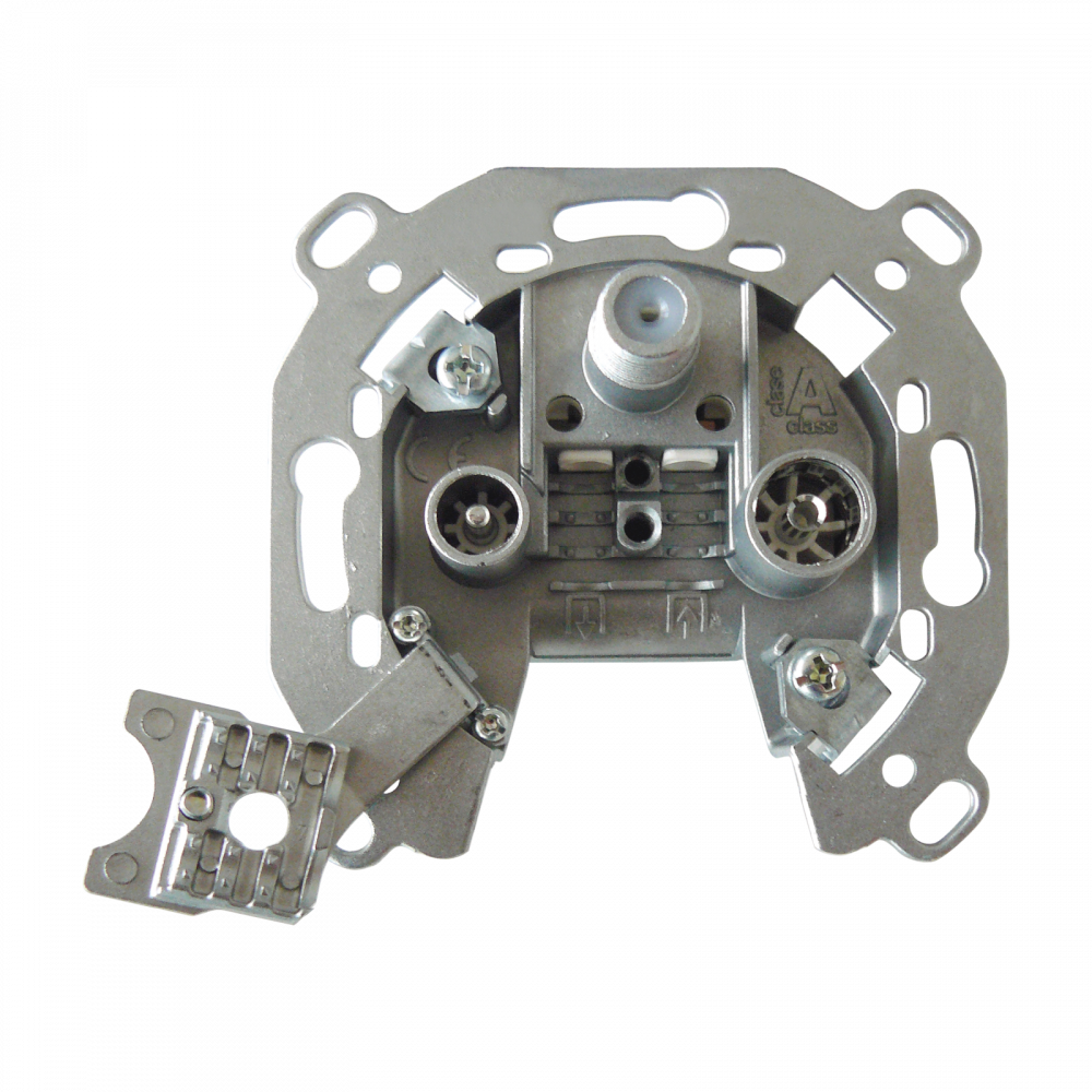 Prise Terminale 5...2400MHz, TV-FM-SAT 4-4-1,5dB avec Passage de CC