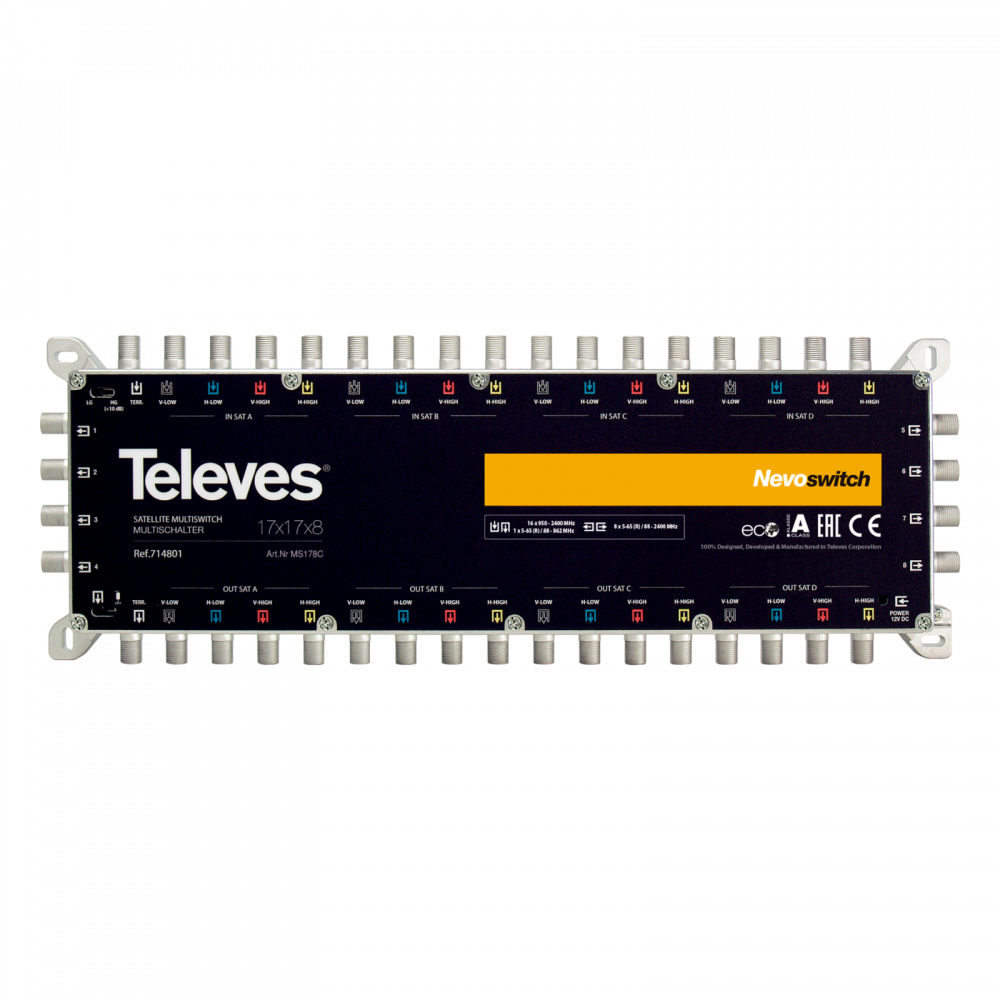 Multiswitch 17x17x8 “F” Terminal/Cascadable