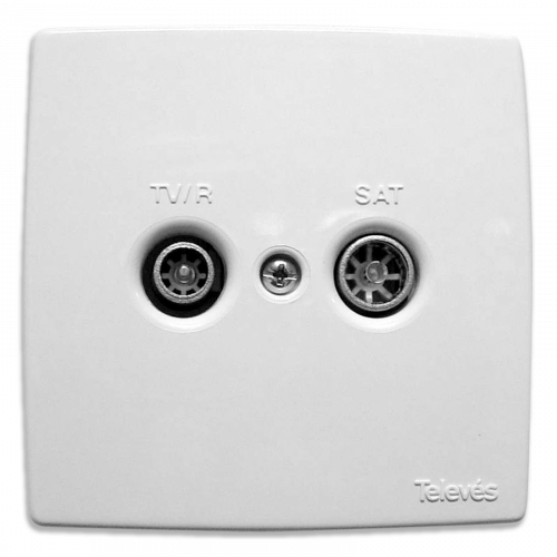 [TVS-5440] Platine Frontale Blanche pour Prise TV/R-SAT